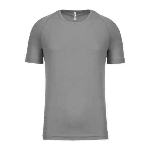 MEN'S SHORT-SLEEVED SPORTS T-SHIRT (L, Fine Grey)