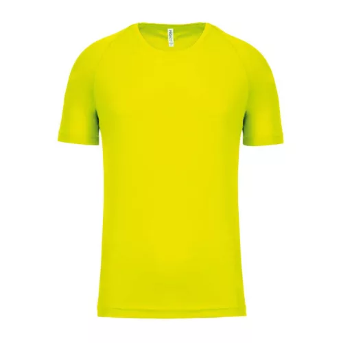 MEN'S SHORT-SLEEVED SPORTS T-SHIRT (L, Fluorescent Yellow)