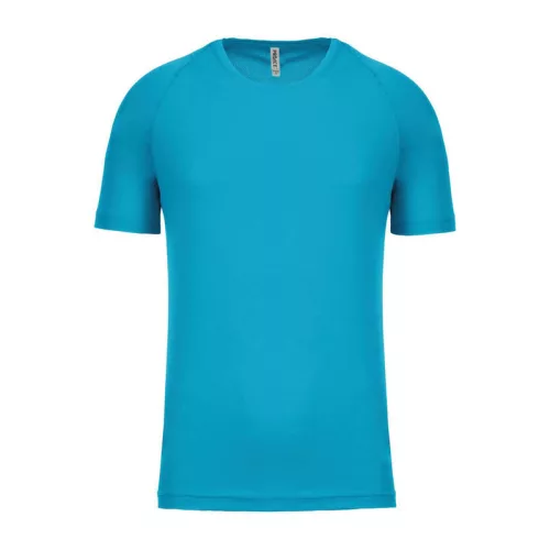 MEN'S SHORT-SLEEVED SPORTS T-SHIRT (S, Light Turquoise)