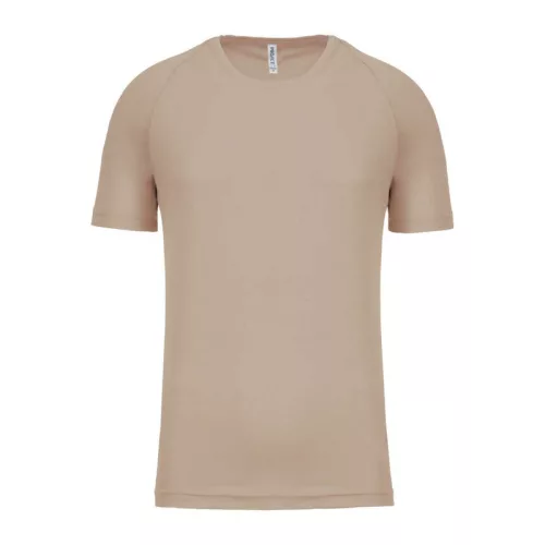 MEN'S SHORT-SLEEVED SPORTS T-SHIRT (L, Sand)