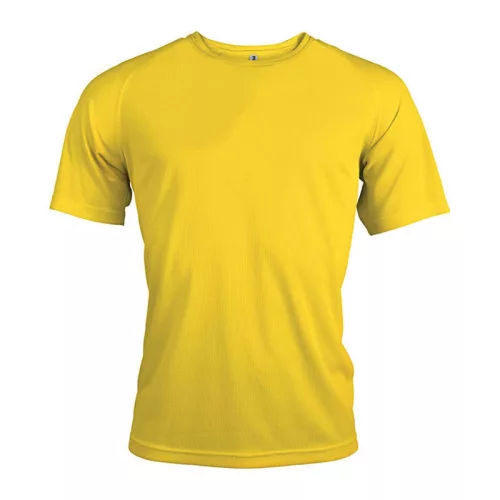 MEN'S SHORT-SLEEVED SPORTS T-SHIRT (L, True Yellow)