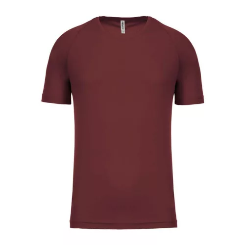 MEN'S SHORT-SLEEVED SPORTS T-SHIRT (XL, Wine)