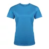 LADIES' SHORT-SLEEVED SPORTS T-SHIRT (L, Aqua Blue)