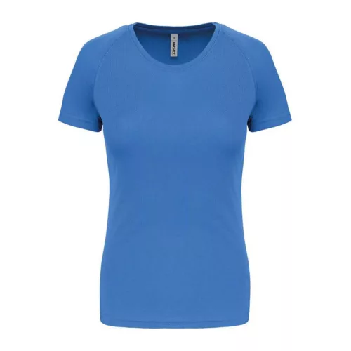 LADIES' SHORT-SLEEVED SPORTS T-SHIRT (M, Aqua Blue)