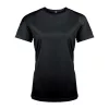 LADIES' SHORT-SLEEVED SPORTS T-SHIRT (L, Deep Black)