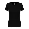 LADIES' SHORT-SLEEVED SPORTS T-SHIRT (M, Deep Black)
