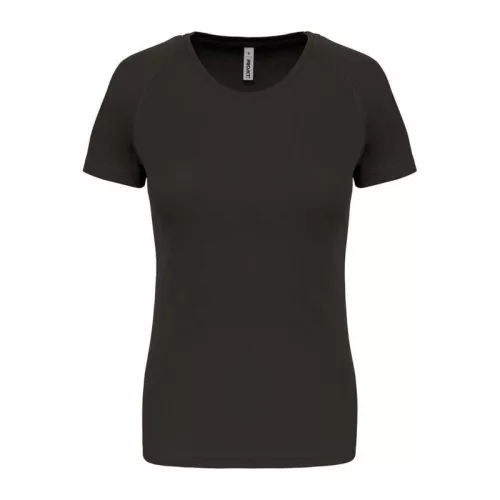 LADIES' SHORT-SLEEVED SPORTS T-SHIRT (XS, Dark Grey)