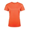 LADIES' SHORT-SLEEVED SPORTS T-SHIRT (L, Fluorescent Orange)