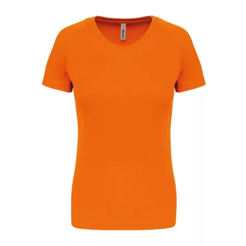 LADIES' SHORT-SLEEVED SPORTS T-SHIRT (XL, Fluorescent Orange)