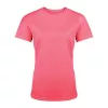 LADIES' SHORT-SLEEVED SPORTS T-SHIRT (M, Fluorescent Pink)