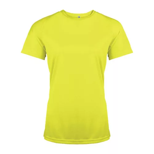 LADIES' SHORT-SLEEVED SPORTS T-SHIRT (XS, Fluorescent Yellow)
