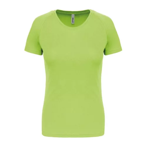 LADIES' SHORT-SLEEVED SPORTS T-SHIRT (L, Lime)