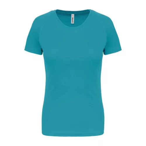 LADIES' SHORT-SLEEVED SPORTS T-SHIRT (S, Light Turquoise)