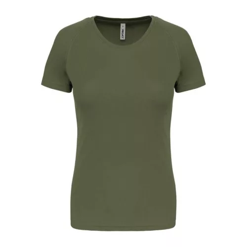 LADIES' SHORT-SLEEVED SPORTS T-SHIRT (2XL, Olive)
