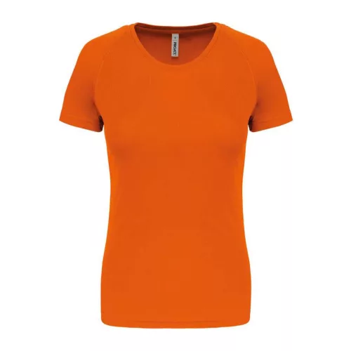 LADIES' SHORT-SLEEVED SPORTS T-SHIRT (XS, Orange)