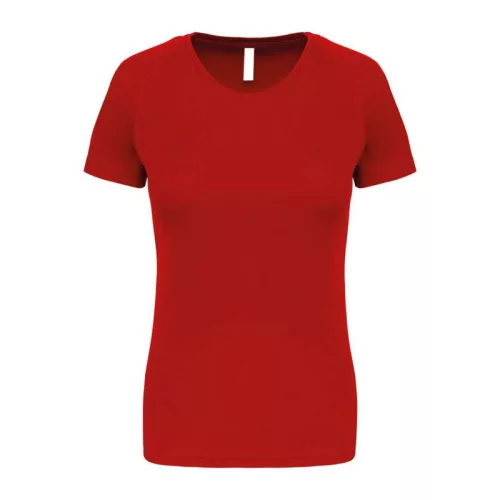 LADIES' SHORT-SLEEVED SPORTS T-SHIRT (XS, Red)