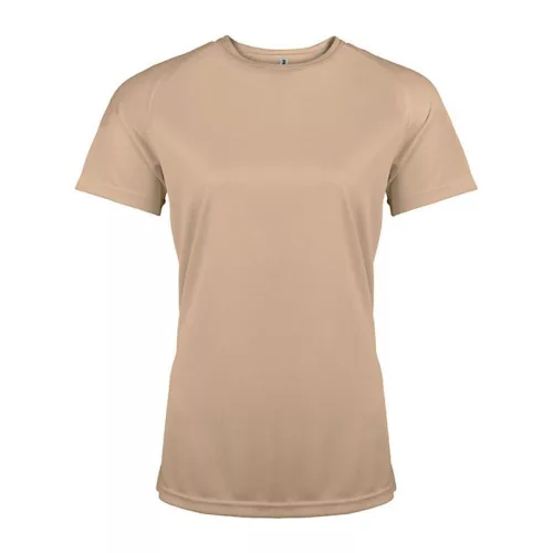 LADIES' SHORT-SLEEVED SPORTS T-SHIRT (M, Sand)