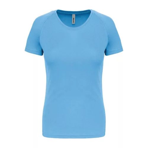 LADIES' SHORT-SLEEVED SPORTS T-SHIRT (S, Sky Blue)