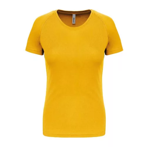 LADIES' SHORT-SLEEVED SPORTS T-SHIRT (M, True Yellow)