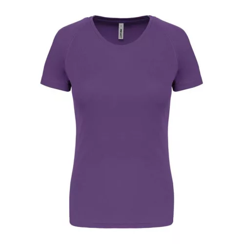 LADIES' SHORT-SLEEVED SPORTS T-SHIRT (L, Violet)
