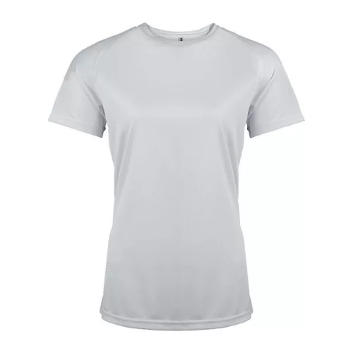 LADIES' SHORT-SLEEVED SPORTS T-SHIRT (L, Arctic White)