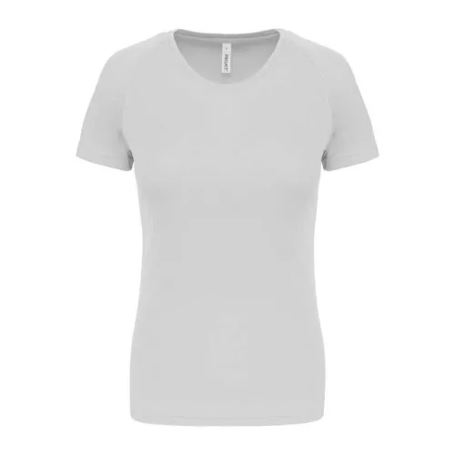 LADIES' SHORT-SLEEVED SPORTS T-SHIRT (L, Arctic White)