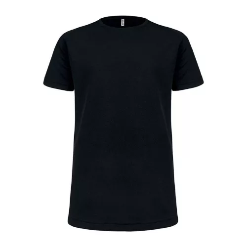 KIDS' SHORT SLEEVED SPORTS T-SHIRT (12/14, Deep Black)