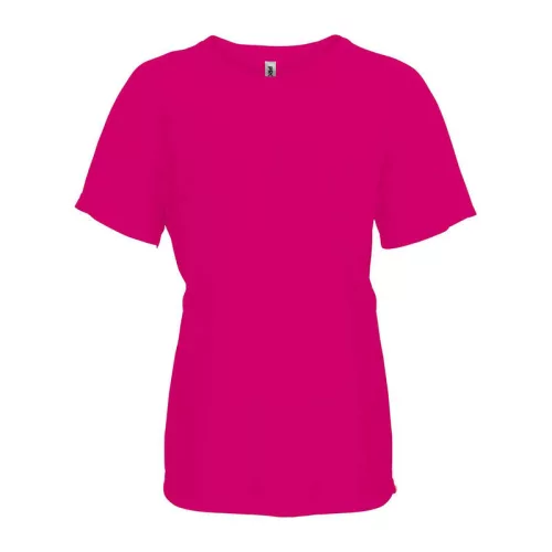 KIDS' SHORT SLEEVED SPORTS T-SHIRT (12/14, Fuchsia)