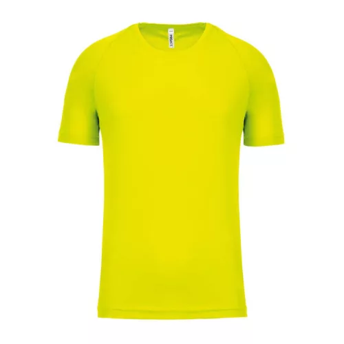 KIDS' SHORT SLEEVED SPORTS T-SHIRT (12/14, Fluorescent Yellow)