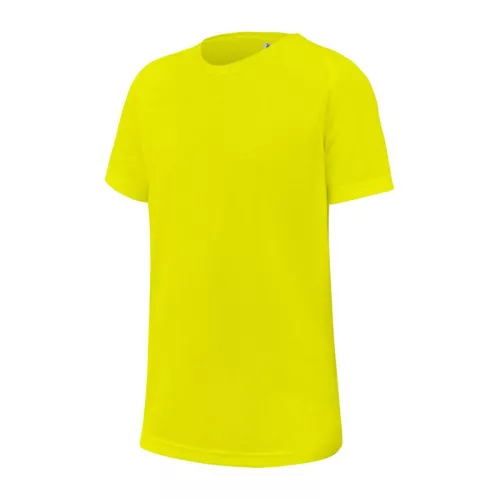 KIDS' SHORT SLEEVED SPORTS T-SHIRT (12/14, Fluorescent Yellow)