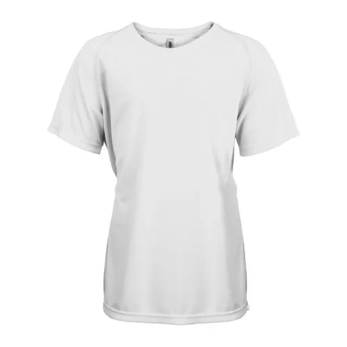 KIDS' SHORT SLEEVED SPORTS T-SHIRT (10/12, Arctic White)