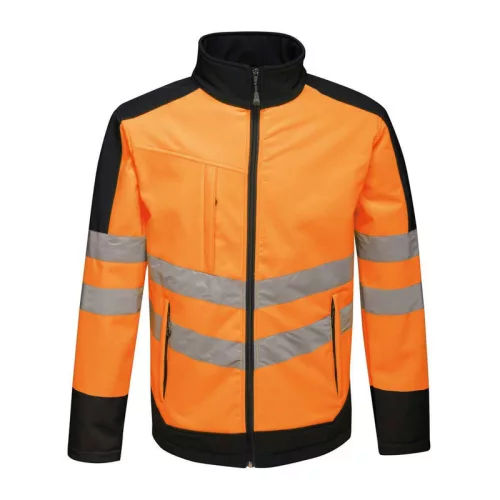 Hi-Vis Pro 3 Layer Softshell (XL, Orange/Navy)