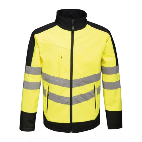 Hi-Vis Pro 3 Layer Softshell (2XL, Yellow/Navy)