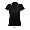 SOL'S PASADENA WOMEN POLO SHIRT (XL, Black/White)