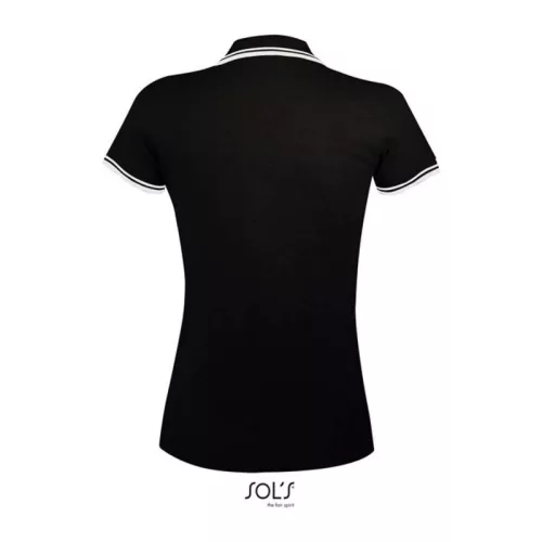 SOL'S PASADENA WOMEN POLO SHIRT (XL, Black/White)