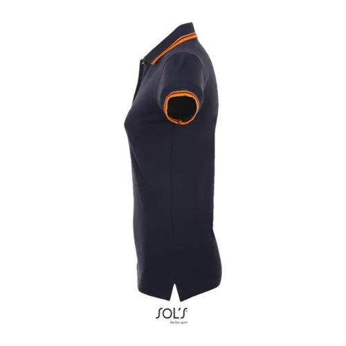 SOL'S PASADENA WOMEN POLO SHIRT (XL, French Navy/Neon Orange)