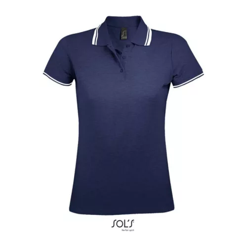 SOL'S PASADENA WOMEN POLO SHIRT (L, French Navy/White)