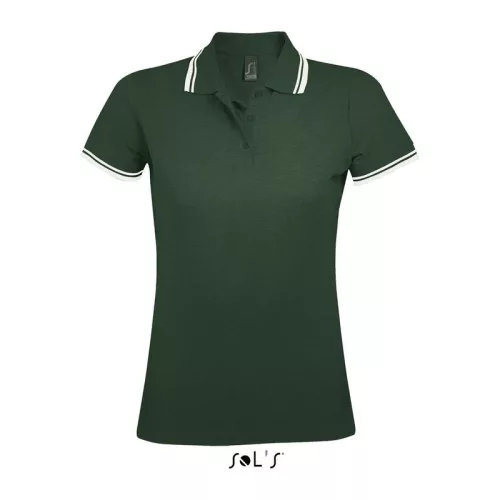 SOL'S PASADENA WOMEN POLO SHIRT (S, Forest Green/White)