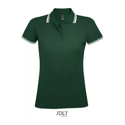 SOL'S PASADENA WOMEN POLO SHIRT (XL, Forest Green/White)