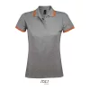 SOL'S PASADENA WOMEN POLO SHIRT (2XL, Grey Melange/Orange)