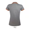 SOL'S PASADENA WOMEN POLO SHIRT (L, Grey Melange/Orange)