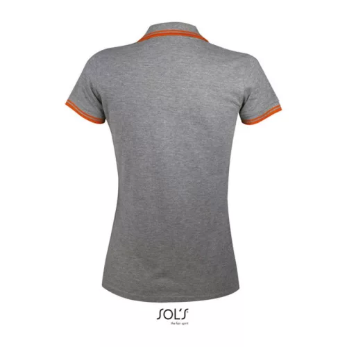SOL'S PASADENA WOMEN POLO SHIRT (L, Grey Melange/Orange)