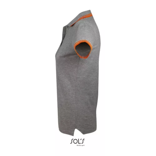 SOL'S PASADENA WOMEN POLO SHIRT (L, Grey Melange/Orange)