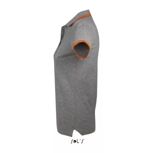SOL'S PASADENA WOMEN POLO SHIRT (M, Grey Melange/Orange)