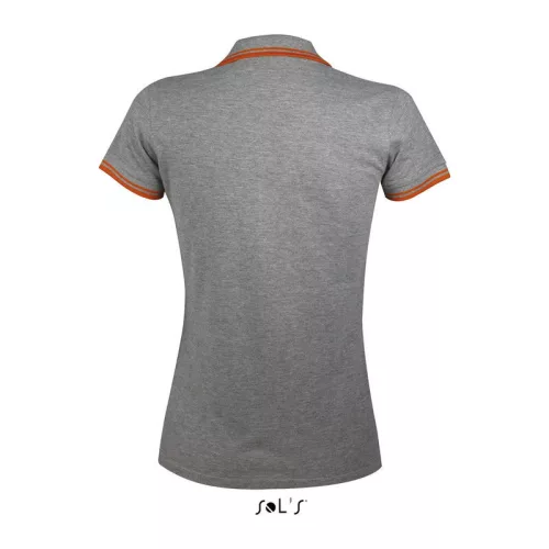 SOL'S PASADENA WOMEN POLO SHIRT (XL, Grey Melange/Orange)