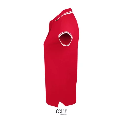 SOL'S PASADENA WOMEN POLO SHIRT (2XL, Red/White)