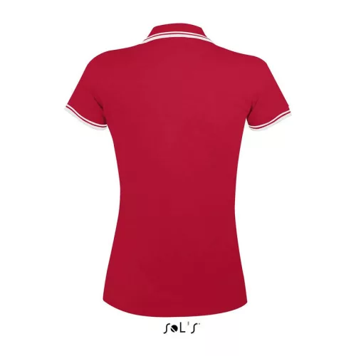 SOL'S PASADENA WOMEN POLO SHIRT (M, Red/White)