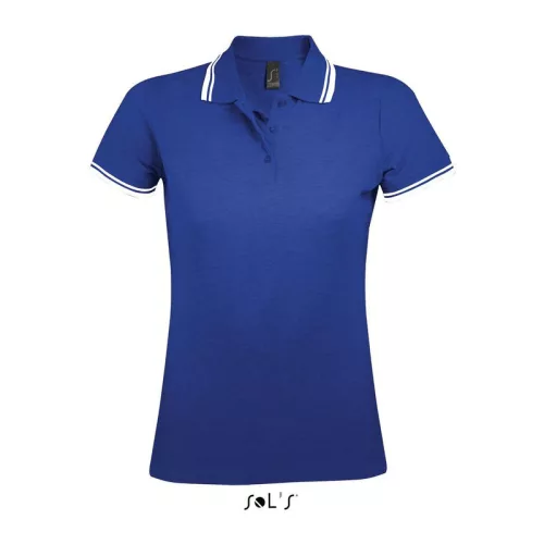 SOL'S PASADENA WOMEN POLO SHIRT (2XL, Royal/White)