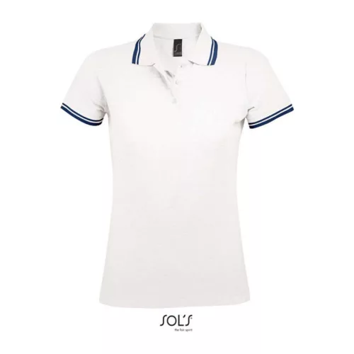 SOL'S PASADENA WOMEN POLO SHIRT (S, White/Navy)