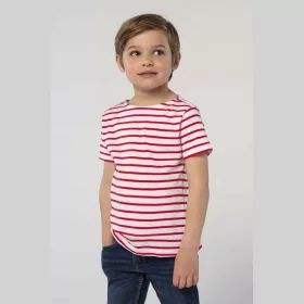   SOL'S MILES KIDS - ROUND NECK STRIPED T-SHIRT (6A, White/Navy)